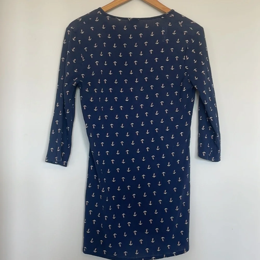 J. Crew Blue Anchor Print Tunic Top Sz XS EUC